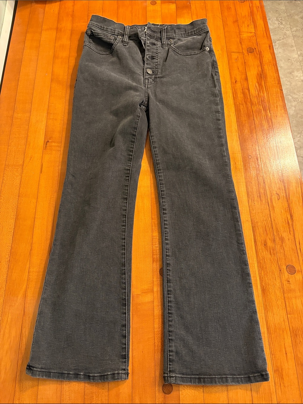 Madewell High-Rise Black Charcoal Flare Jeans
